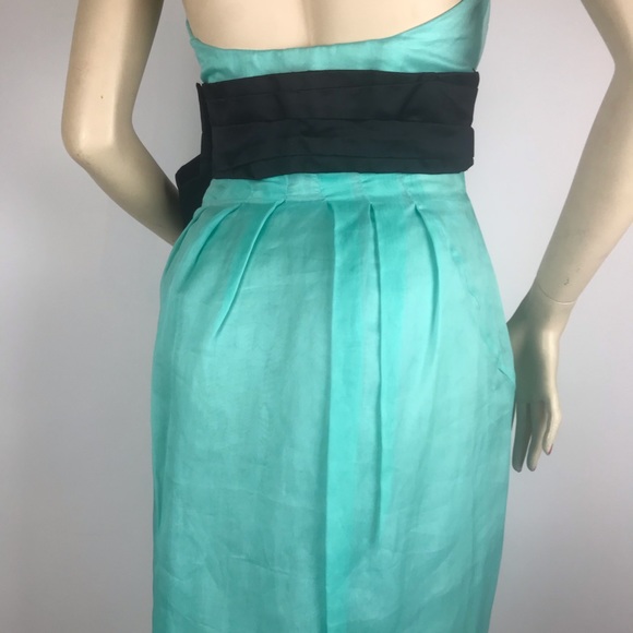 Prada Silk Pleated Strapless Dress Sz 38 - Picture 5 of 12